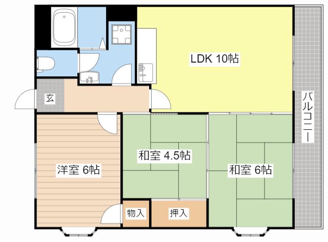 アパートメント178(3LDK/3階)の間取り写真