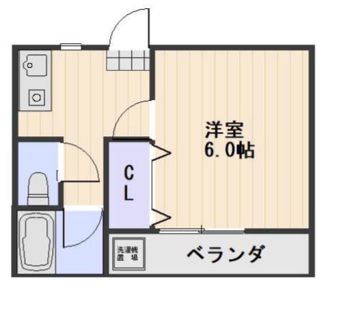 ル・クール瀬戸I(1K/2階)の間取り写真