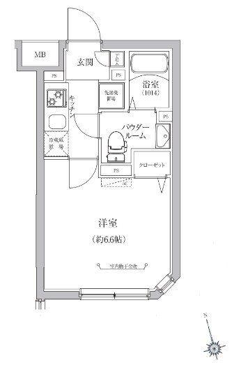 ベルシードステアー目黒武蔵小山(1K/1階)の間取り写真