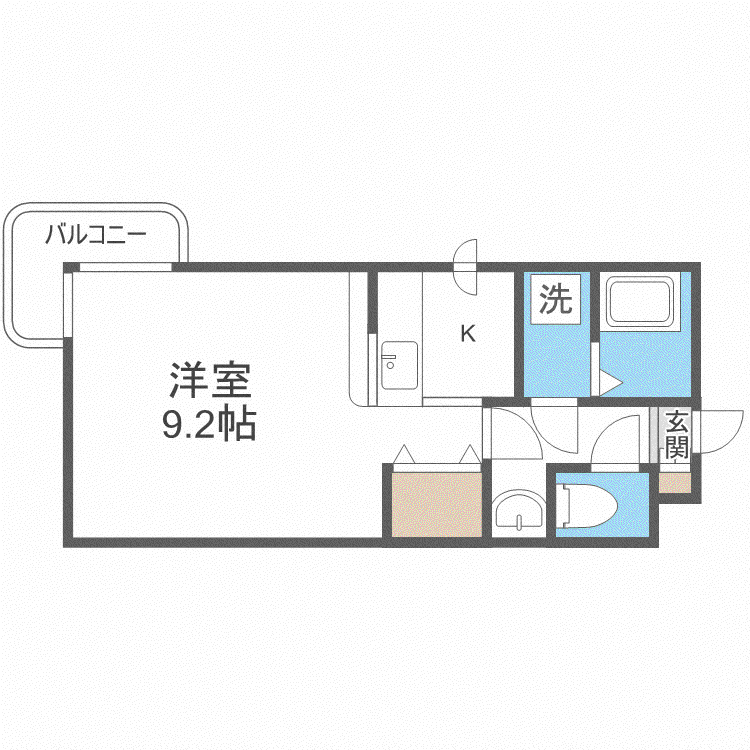 テラ元町(1K/4階)の間取り写真