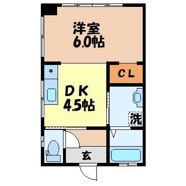 尾崎ビル(1DK/3階)の間取り写真