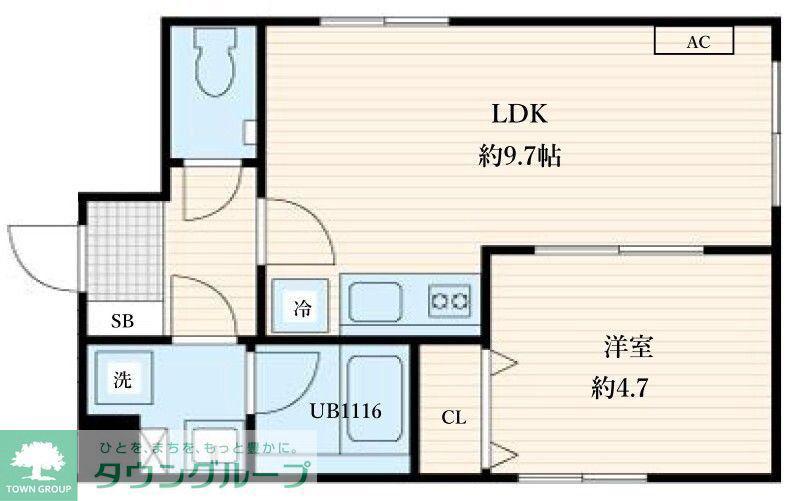 ALATO森下II(1LDK/4階)の間取り写真