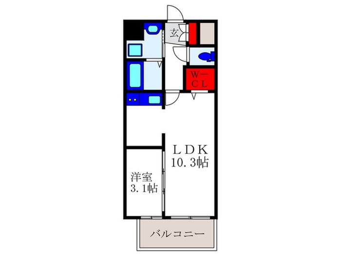 PROSPER OKAKAMI(1LDK/2階)の間取り写真