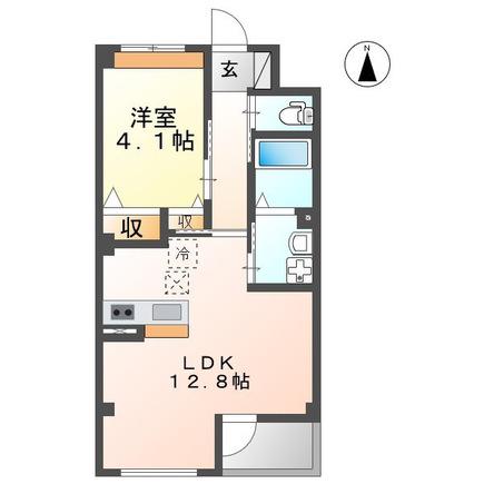コート アズール松葉(1LDK/1階)の間取り写真
