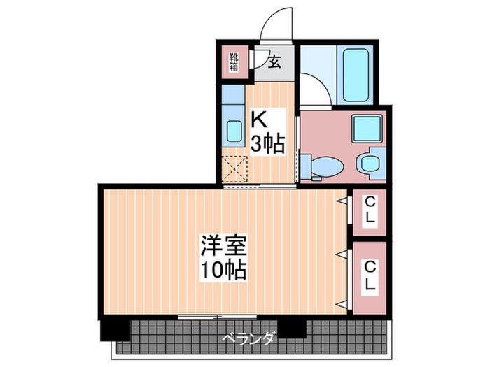 ラフォーレ観音(1K/3階)の間取り写真