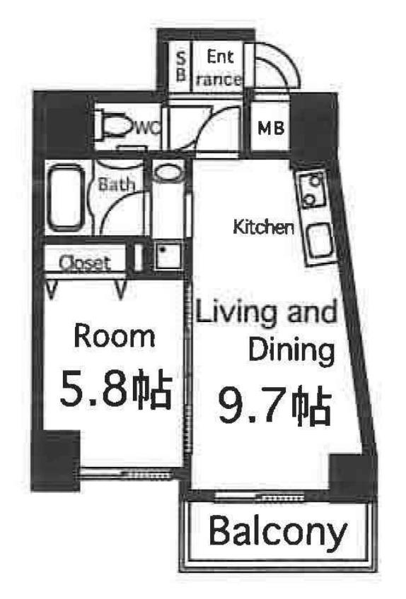 D-REST NAKANOSHIMA(1LDK/7階)の間取り写真