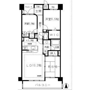 ALATO白壁東(3LDK/3階)の間取り写真