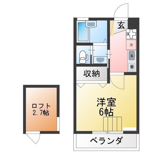 プリマベーラ能見台(1K/2階)の間取り写真