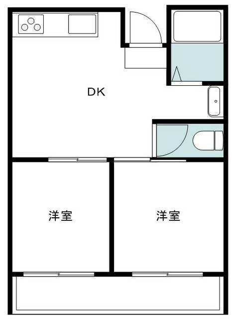 江戸スカイビル(2DK/3階)の間取り写真