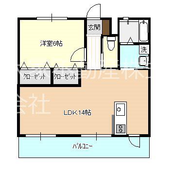 GRAZIE諫早(1LDK/2階)の間取り写真