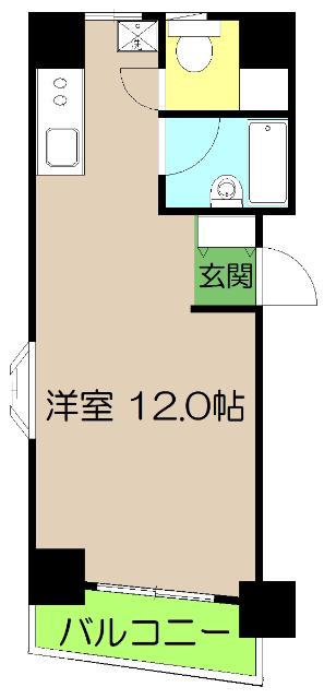 フラットパイン廿代(ワンルーム/3階)の間取り写真