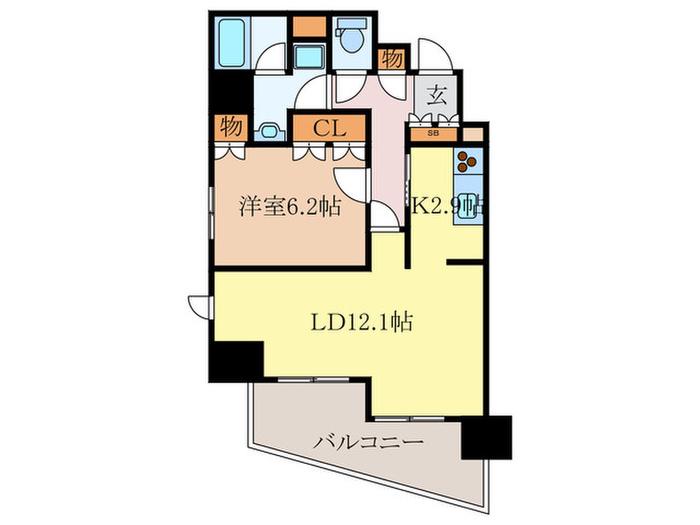 エスティメゾン赤羽(1LDK/5階)の間取り写真