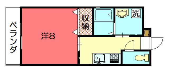 グラニール茂平(1K/1階)の間取り写真
