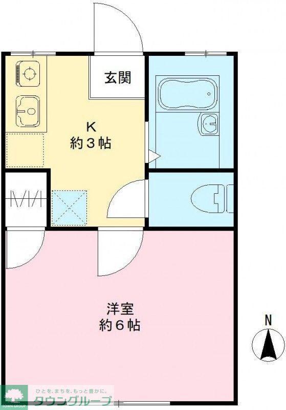 ハイツ蘭(1K/1階)の間取り写真