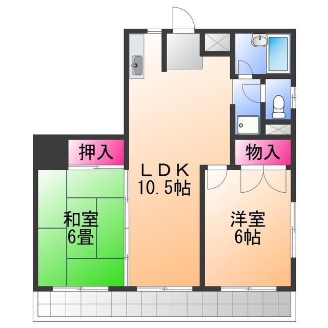 プレアール小瀬(2LDK/1階)の間取り写真