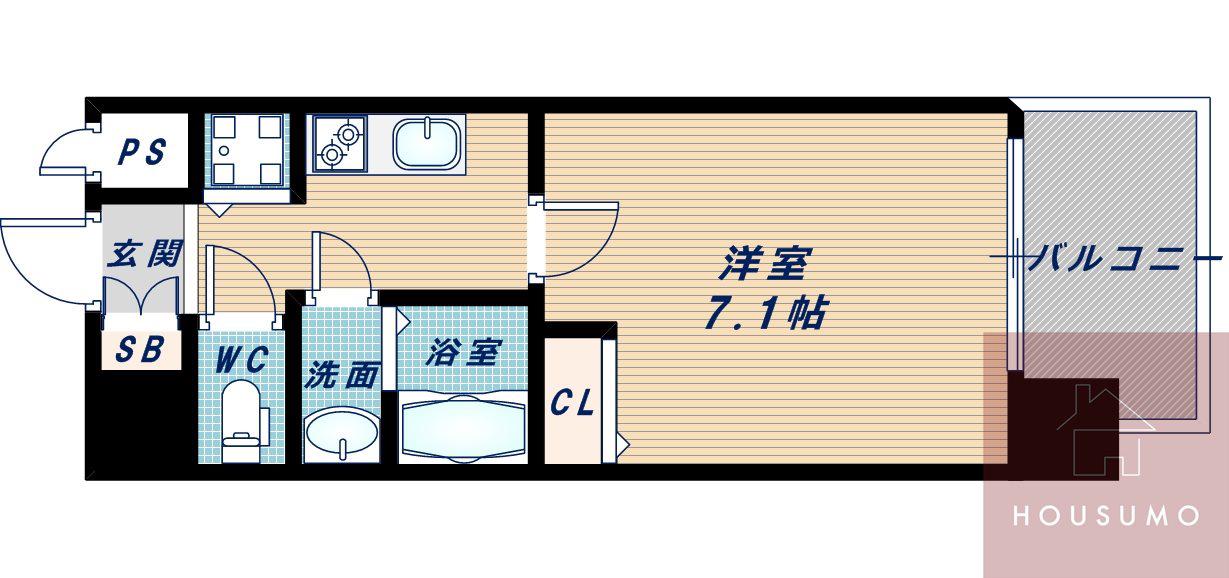 LA DOUCEUR新大阪(1K/10階)の間取り写真