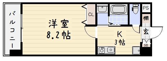 レジデンシャルHHA DAIMON(1K/5階)の間取り写真