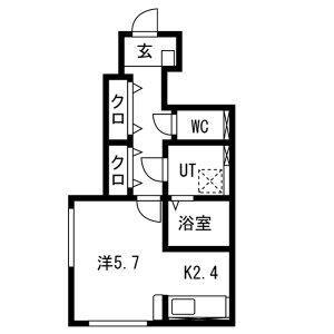 ルミエールIII(ワンルーム/1階)の間取り写真