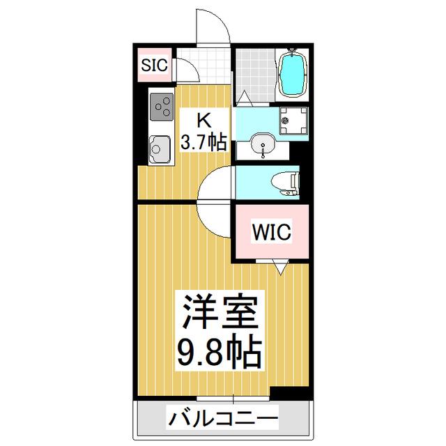 コンフォーティア飯田白山町 B棟(1K/2階)の間取り写真