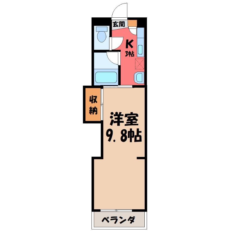 エルプレシア前橋(1K/3階)の間取り写真
