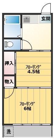 メゾングリーンヒル(2K/1階)の間取り写真