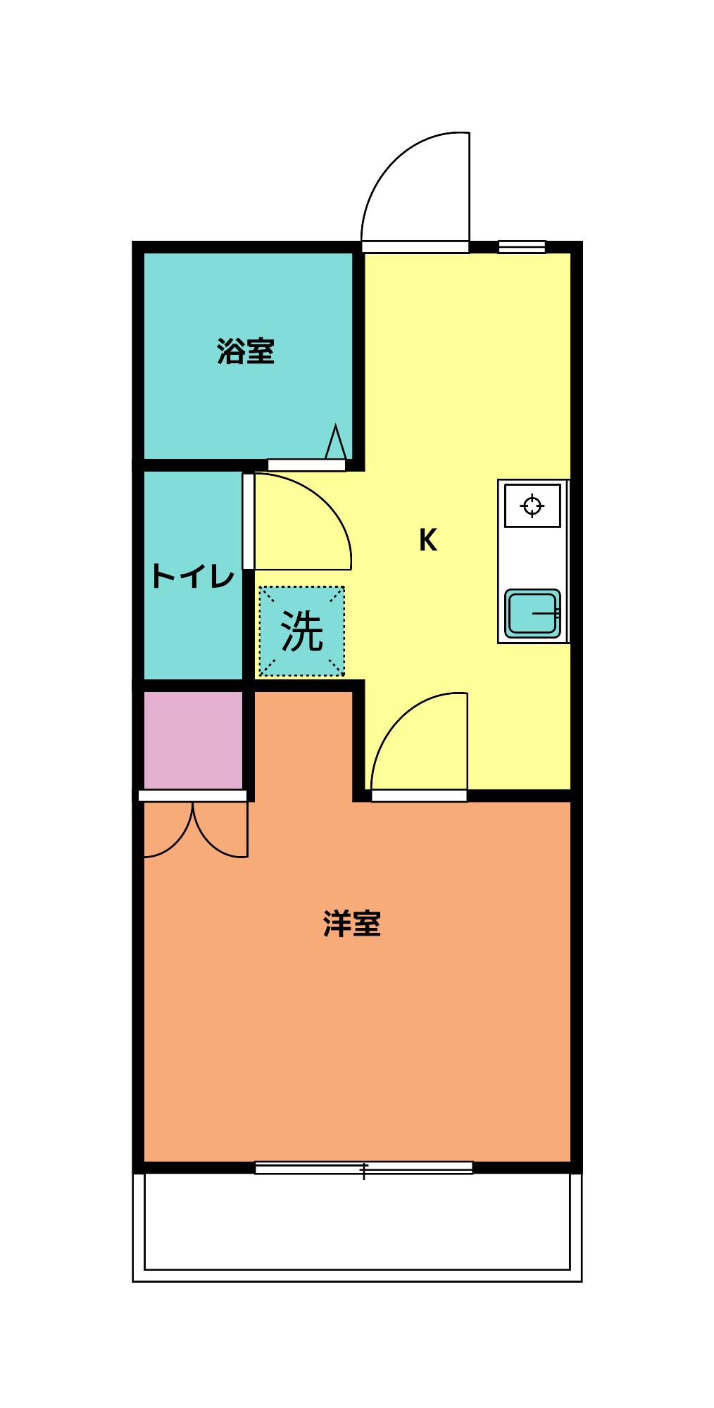 コーポアイ(1K/1階)の間取り写真