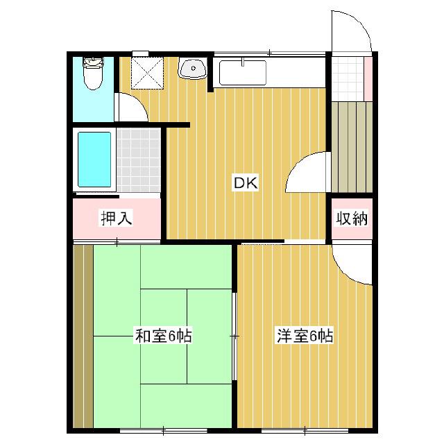 ハイツMIYA(2DK/2階)の間取り写真