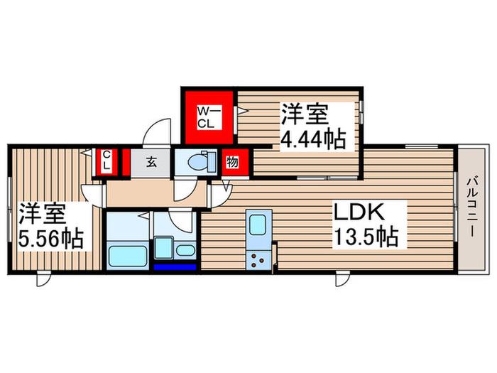 ハイムふじみ野(2LDK/3階)の間取り写真
