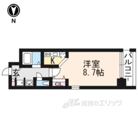 コンシェルジュ京都駅前(1K/3階)の間取り写真