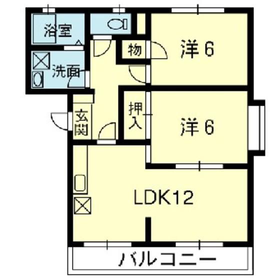 PETITPENTE B棟(2LDK/3階)の間取り写真