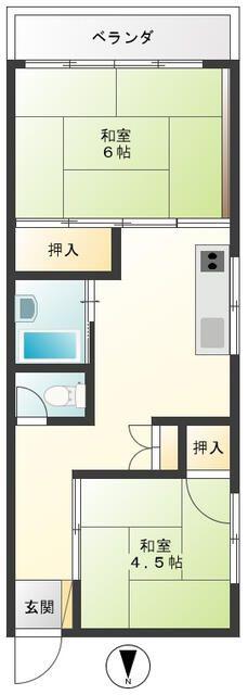 ハイツ旗の台(2DK/8階)の間取り写真