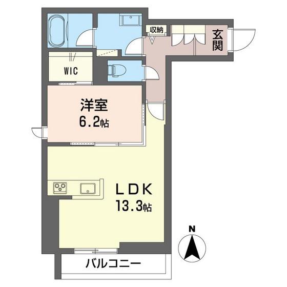 PSレジデンス八島町(1LDK/2階)の間取り写真