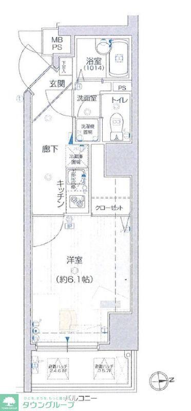 ラ・シード八王子(1K/7階)の間取り写真