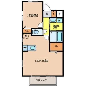 サティスコート(1LDK/3階)の間取り写真