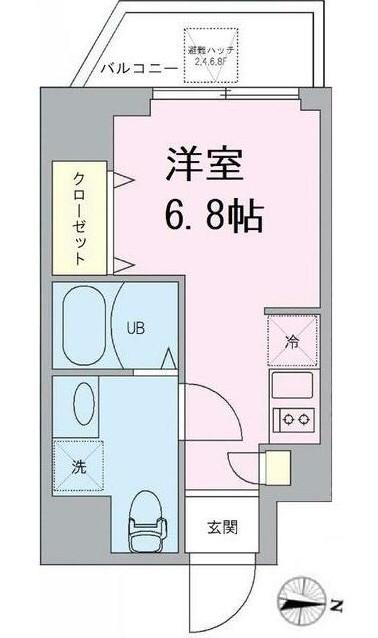 ALBA扇橋(ワンルーム/2階)の間取り写真