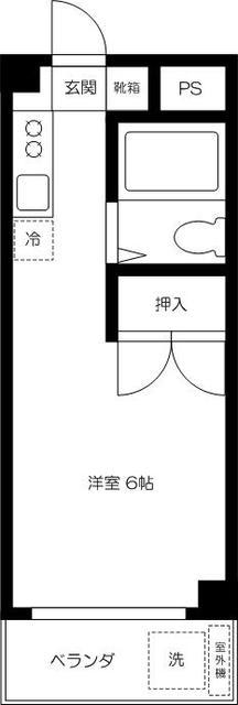 アーバンハウスイノ(ワンルーム/2階)の間取り写真