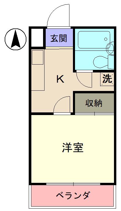 ベルサンピア妻木(1K/3階)の間取り写真