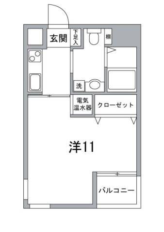 プラシードアープ(1K/8階)の間取り写真