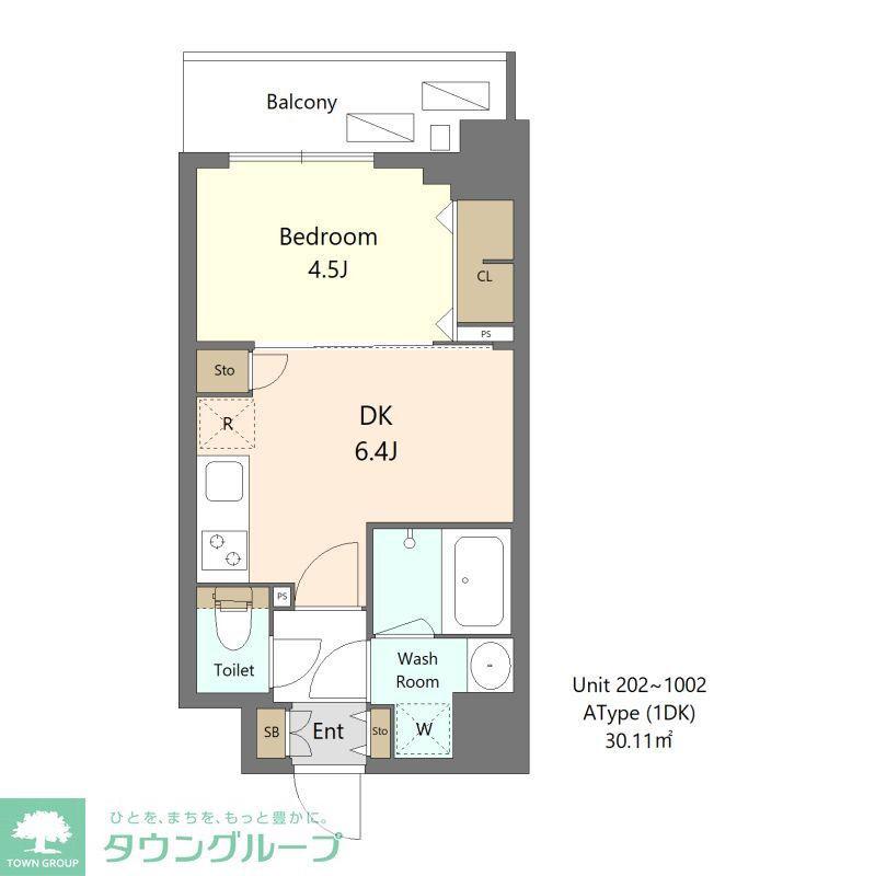 S-RESIDENCE新宿早稲田AVELIS(1DK/9階)の間取り写真