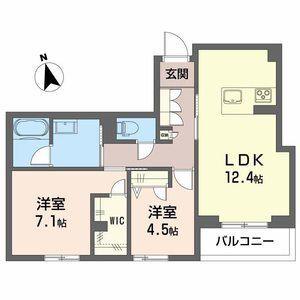 アンティーム(2LDK/2階)の間取り写真