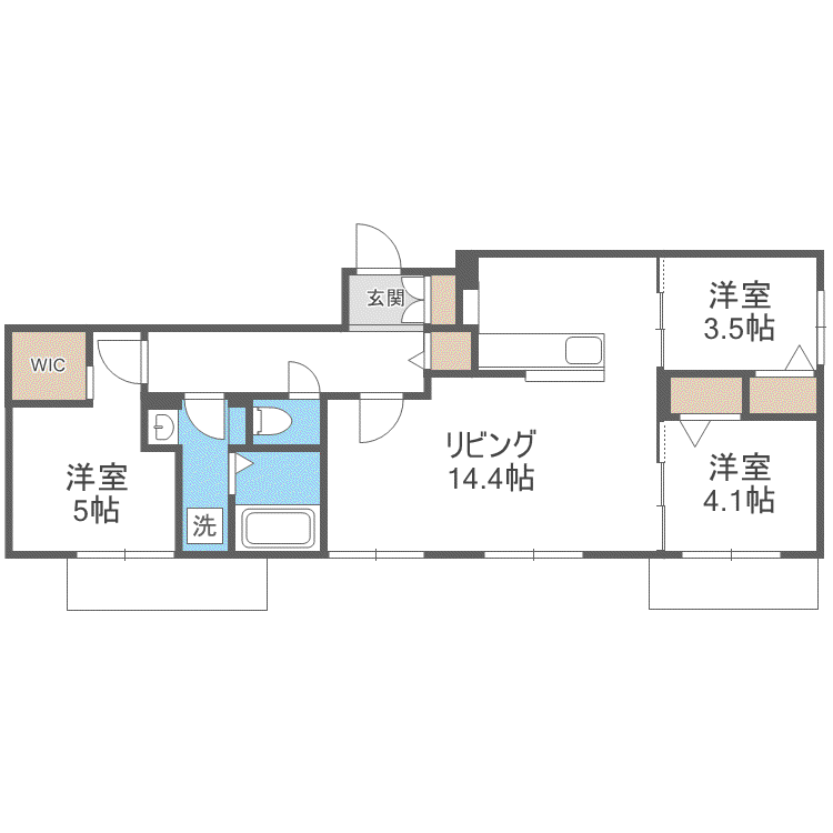 ラグランジュ元町(3LDK/3階)の間取り写真