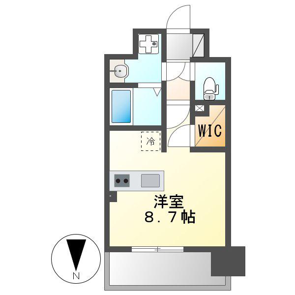 ルーエ今池(ワンルーム/5階)の間取り写真