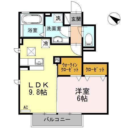 トルナーレ(1LDK/1階)の間取り写真