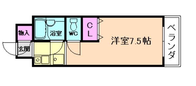 光ミノオパレス(1K/3階)の間取り写真