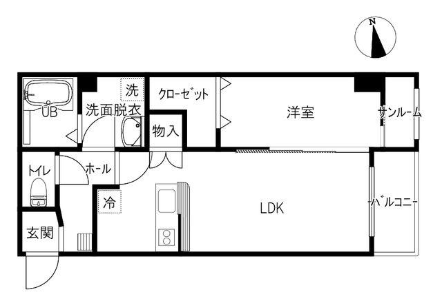 ドリーム22(1LDK/1階)の間取り写真
