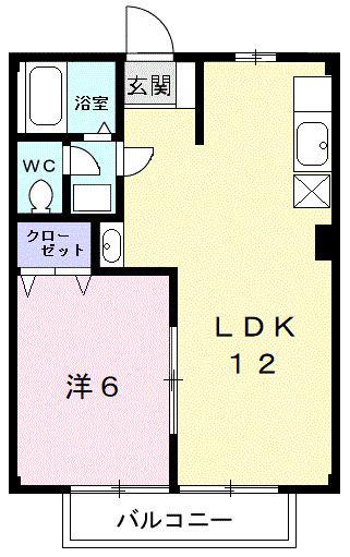 サンヒルB(1LDK/1階)の間取り写真