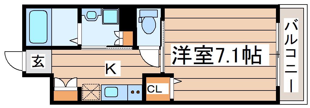 イーストフォート(1K/8階)の間取り写真