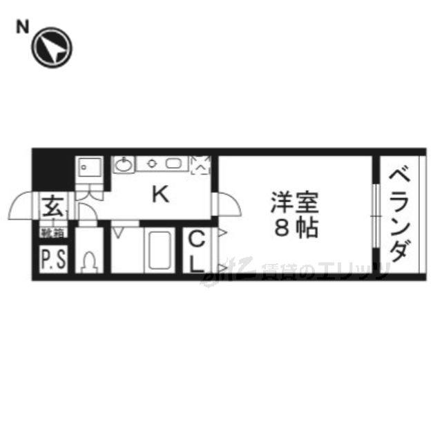 サウザンドマイルズアーク(1K/5階)の間取り写真