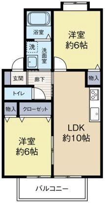 エルザ・ドゥ・サボール(2LDK/1階)の間取り写真