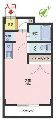 ツィンクル谷内(ワンルーム/3階)の間取り写真